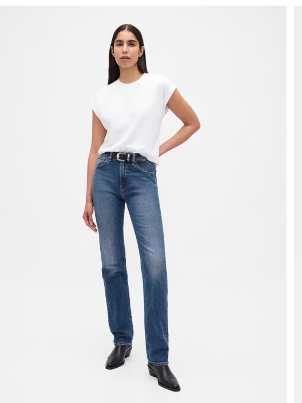 GAP High Rise ’90s Slim Straight Jeans 28 6 Short Medium Wash